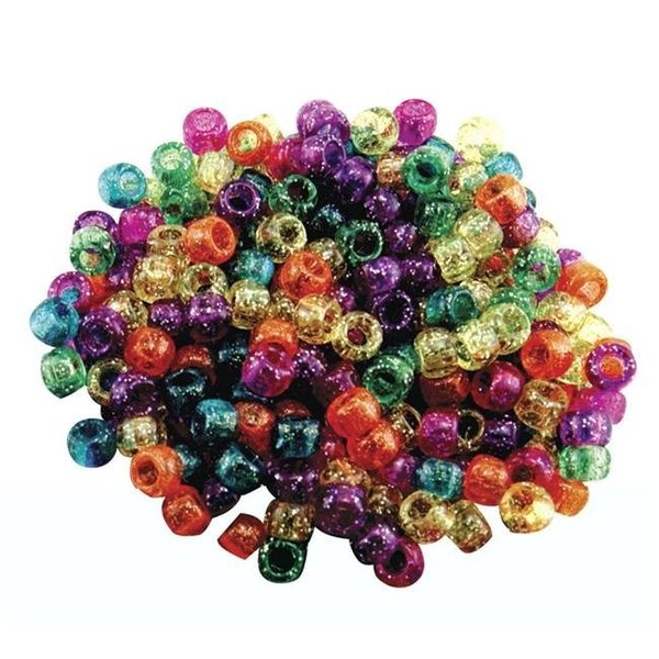 Hygloss Products Hygloss Plastic Pony Bead - Glitter Color; Pack 1000 1393872